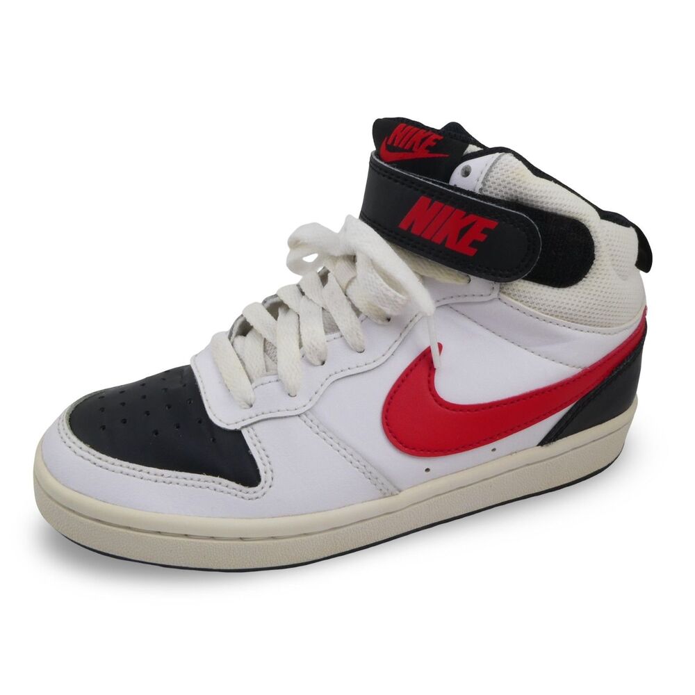 Nike Court Borough Mid 2 Youth 4Y White Red Kids Shoes CD7782-110